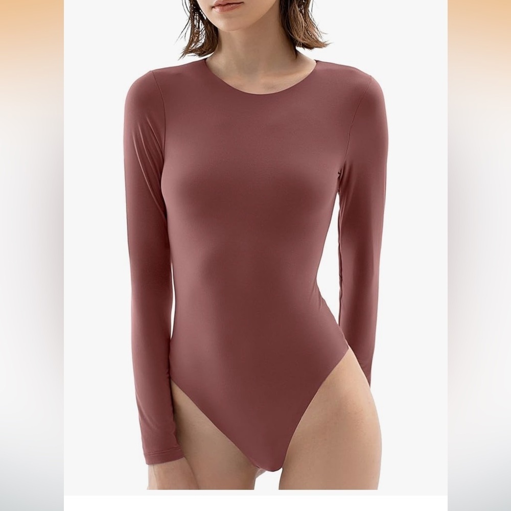 Nwt PUMIEY Women's Crew Neck Long Sleeve Bodysuit XL color-/Marsala
